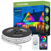 1 x RAW Customer Returns NOVOSTELLA 16M RGBIC LED Strip for Outdoor, IP65 Waterproof, Smart APP Control 16 Million Colors, Music Synchronization, Rainbow Color LED Tapes for Garden Decorative Party - RRP €63.52