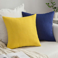 3 x Brand New MIULEE 2 Pieces Cushion Covers Soft Polyester Faux Linen Elegant Imitation with Invisible Zipper Decorative for Sofa Bedroom Living Room 40X40 CM Yellow - RRP €41.97