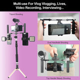 1 x RAW Customer Returns NICEYRIG Dual Handheld Smartphone Stabilizer Vlog Vlogging Lives Video Recording Kit with Foldable Grip for Android Cell Phone and iPhone 14 13 12 11 XS Pro Max -521 - RRP €69.35