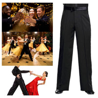 1 x RAW Customer Returns ZYMOZYM Men s Black Side Band Straight Bottom Latin Ballroom Tango Dance Pants - RRP €58.03