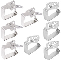 1 x RAW Customer Returns Atuful 8pcs Stainless Steel Tablecloth Clips for Garden Table Restaurant Outdoor Family Party Leaves Butterfly  - RRP €28.8