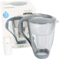 1 x RAW Customer Returns Glass carafe Dafi Crystal Classic water filter 2.0L 1 filter included, color Graphite - RRP €31.48