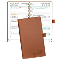 82 x Brand New POPRUN pocket calendar 2024 small 16.5 x 9 cm Jan.2024-Dec.2024 - calendar 2024 ring binder with soft cover - appointment planner 1 week 2 pages with 100 GSM FSC -certified paper - brown - RRP €546.12