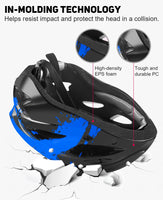 1 x RAW Customer Returns RaMokey bicycle helmet adults with light, bicycle helmet, city helmet urban bicycle helmet for men and women with removable magnetic protective goggles visor, bicycle helmet with 18 ventilation channels 57-62cm - RRP €36.99