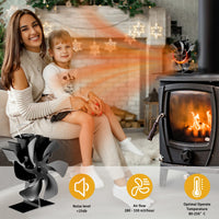 1 x RAW Customer Returns AVEAX fireplace fan stove fan fan for fireplace without electricity, 6 blades - RRP €15.12