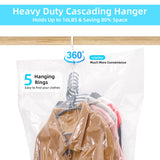 2 x RAW Customer Returns GQC Hanging Vacuum Storage Bags, 4 Pack Vacuum Bags for Clothes, Suits, Dresses, Coats or Jackets, Clear and Reusable Closet Organizer - RRP €38.8