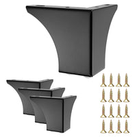 1 x RAW Customer Returns SUMNACON Pack of 4 10 cm Furniture Feet Made of Steel Cabinet Feet Legs for Chairs Table Cupboard TV Cabinets Drawers Sofa with Screws Furniture Legs Easy Assembly Triangle Black  - RRP €18.14