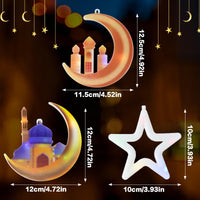 3 x Brand New FORMIZON Ramadan Star Shaped Moon Light Chain with Stars and Padlock 3m with 45 LEDs and 8 Flashing Modes, Ramadan Light Chain with USB White  - RRP €68.4