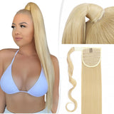 1 x Brand New Elailite Ponytail Extension, 66 cm Ponytail Hairpiece Braid, 100g Hair Extension Straight Synthetic Hair Cheap Hair Extension Natural Blonde - RRP €18.0