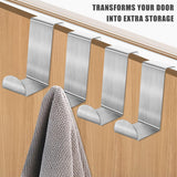 1 x RAW Customer Returns Veiteibe 12 pieces door hooks inside for hanging, stainless steel hanger hooks for the door, with set of 2 door hook rail without drilling, for bedroom hanging coat towel bag hat - RRP €11.51