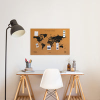 1 x RAW Customer Returns Miss Wood Map XL, Cork World Map, 60 x 90 cm, Natural Black - RRP €45.44