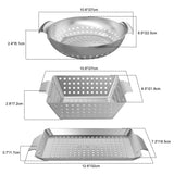 1 x RAW Customer Returns Onlyfire grill tray stainless steel set of 3, grill basket with handles, grill tray for vegetables, meat shrimp, mini vegetable basket grill pan for grill, grill accessories - RRP €32.79