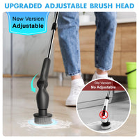 1 x RAW Customer Returns Electric Cleaning Brush, Power Scrubber with 8 Replaceable Drill Brush Heads, Electric Cleaning Brush with 137cm Adjustable Handle IPX7 Waterproof for Bathroom Kitchen Car Floor - RRP €44.36