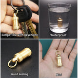 10 x Brand New TOLOWOBK Pill Box Keychain, Portable Mini Pill Box Made of Brass for Outdoor Use - RRP €90.6