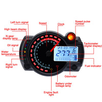 1 x RAW Customer Returns Geloo 15000RPM Motorcycle Speedometer LCD Digital Motorcycle RX2N Odometer Instrument Adjustable, Odometer Tachometer with Speed Sensor 0-299 KM H 7 Colors Backlight - RRP €48.99