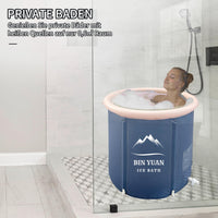 1 x RAW Customer Returns Ice bathing barrel with lid 75x75cm Foldable ice bath bathtub for athletes and sportsmen Inflatable bathtub adults Freestanding bathtub Foldable outdoor cool ice bath - RRP €96.42