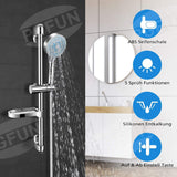 1 x RAW Customer Returns PGFUN Shower Set 5 Modes with Shower Column, Hand Shower, Shower Hose for Bathroom - RRP €36.29