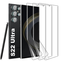 7 x Brand New Samsung Galaxy S22 Ultra TPU protective film, with 3 pieces of tempered glass and 3 camera protection, support fingerprint ID, compatible with S22 Ultra soft TPU film - RRP €77.56