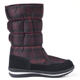 1 x Brand New Shenji women s snow boots with non-slip sole, half boots, check winter boots, classic H9489, black red 40 - RRP €47.3