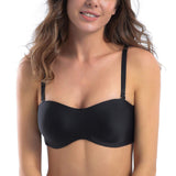 1 x RAW Customer Returns MELENECA Women s Strapless Bra - Underwire, Without Inserts, Plus Size Minimizer Bandeau Bra Black 70B - RRP €29.99