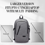 1 x RAW Customer Returns WENIG Laptop Backpack Men, 17 Inch Laptop Anti Theft Backpack Bag School Backpack Business Notebook Backpack Waterproof with USB, Gift for Men, Work Travel Student Boys Teenager Gray - RRP €45.99