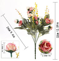 1 x RAW Customer Returns Doolitt Fake Flowers for Decorations, 21 Artificial Flower Heads, 2 Bouquets Artificial Flowers for Decorations, Weddings and Homes, Fake Flower for Cemetery Pink  - RRP €13.99