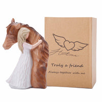 1 x RAW Customer Returns CHUANGLI Horse Decor Gifts for Horse Lovers, Horse Friendship Figurine Quiet Strength Figurine, Horse Commemorative Gifts for Women Girls, Sculpted Hand Painted Figurine - RRP €25.2