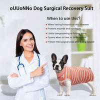 12 x Brand New oUUoNNo Recovery Suit for Dogs, Surgical Dogs Male Female Abdominal Wounds or Skin Diseases, Alternatives to Electronic Collars, Pink Stripe, XXX-Large - RRP €299.76