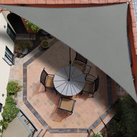 1 x RAW Customer Returns IOAOI Triangular Sun Sail 3 x 4 x 5m, Waterproof Sun Protection Sun Sail Triangle Right Angle, 95 UV Protection, Including Fastening Ropes for Balcony Terrace Garden Color Gray  - RRP €26.04