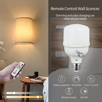 2 x RAW Customer Returns USB Rechargeable Light Bulb with Battery, E27 Dimmable Touch Control Light Bulb with Remote Control, 5W 3600mAh Battery Outdoor LED Lamp with Timing and Night Light, Multifunctional Emergency Light with Hook - RRP €47.98