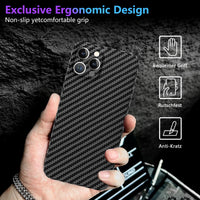 1 x RAW Customer Returns Galful iPhone 15 Pro Case, Slim Carbon Fiber Pattern iPhone 15 Pro Case, Anti-Fingerprint, Flexible, Ultra Thin Matte Shockproof Case, Black and Blue - RRP €20.4