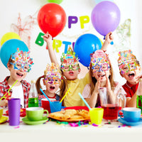 1 x Brand New Qpout 24 PCS Happy Birthday Party Supplies includes 12 pieces birthday party glasses and 12 pieces birthday party crowns hats with black elastic rope for kids - RRP €19.2