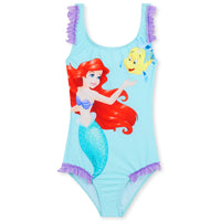 1 x RAW Customer Returns Disney Stitch Single Piece Swimsuit for Girls, Pool and Beach - Gift for Girls Blue Ariel, 5-6 years  - RRP €20.99