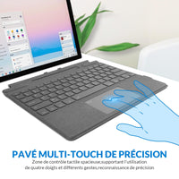 3 x RAW Customer Returns Rii Surface Pro Type Cover, Ultra-Slim Portable Wireless Bluetooth Keyboard with Touchpad, 7 Backlit Colors, Compatible with Microsoft Surface Pro 8 9 X Only - RRP €209.94