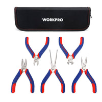 1 x RAW Customer Returns WORKPRO Mini Pliers Set, Jewelry Pliers, 5-Piece, Including Linesman Pliers, Needle Nose Pliers, Side Cutters, Long Nose Pliers with Organizer Bag - RRP €22.99