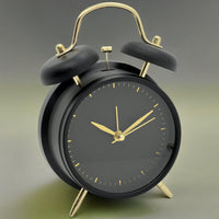 1 x RAW Customer Returns MIJOMA analog quartz alarm clock retro alarm clock matt black gold, 11 x 17 cm - RRP €18.6