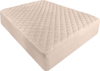 1 x RAW Customer Returns Utopia Bedding Quilted Mattress Protector 160 x 200 cm, Fitted Mattress Topper, Deep Pocket Mattress Cover Stretches up to 30 cm Beige  - RRP €19.82