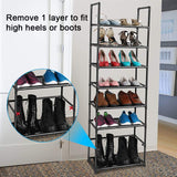 1 x RAW Customer Returns esonstyle 8 tier shoe rack for 16-20 pairs of narrow and tall shoe storage, black - RRP €21.99