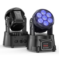 1 x RAW Customer Returns Pack of 2 7X15W Moving Head Wash LED dmx512 RGBW Party Lights 5 Control Mode 4 in 1 DJ Light Disco Stage Light for Live Events, Bar, Karaoke, Christmas, Halloween, Home Party, Wedding - RRP €159.99