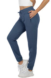 1 x RAW Customer Returns icyzone women s jogging pants, sweatpants, cotton, long sports pants, high waist, casual pants with pockets M, Dusty Blue  - RRP €26.21