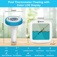 1 x RAW Customer Returns GEEVON Pool Thermometer Wireless, Digital Pool Thermometer Floating with Temperature and Humidity Meter Inside, 3 Channels for Swimming Pools, Small Ponds and Whirlpools - RRP €36.29