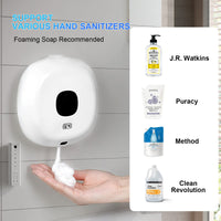 1 x RAW Customer Returns Automatic Soap Dispenser, Electric Automatic Soap Dispenser Wall Mounted, 300ml Foam Liquid Soap Dispenser Rechargeable with IR Sensor, Hand Soap Dispenser Pump for Bathroom Kitchen Office School - RRP €28.99