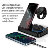 1 x RAW Customer Returns 3 in 1 wireless charger foldable, fast wireless charging for Samsung Watch 4 3 Active 2, wireless charger for Galaxy Z Flip Z Fold S22 Ultra Note 20 Ultra, Galaxy Buds Pro  - RRP €27.35