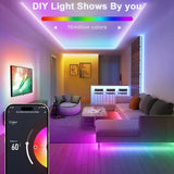 1 x RAW Customer Returns Lamomo 5M LED Strip, RGB LED Strips App Control, IP65 Waterproof LED Lights Music Function for Bedroom Party Bar Gaming Power adapter not included  - RRP €30.24