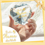 1 x Brand New Otuuz Gifts for Best Grandma, 8 x 8 cm Engraved Crystal Heart Shape with Text Beste Oma Der Welt and Round LED Base Gift Ideas for Christmas Birthday Ornament, Gold - RRP €19.2