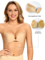 1 x RAW Customer Returns SHEKINI Women s Adhesive Bra, 4 Pairs of Strapless Invisible Push Up Bra Invisible Bras Nipple Cover for Backless Evening Dress, Ball Gown, Wedding Dress - RRP €19.15