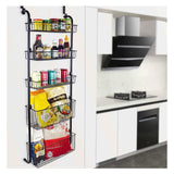 1 x RAW Customer Returns ABCOOL Over The Door Organizer and Storage Racks 5 Tiers for Kitchen Bedroom Bathroom Laundry Garage with Shoes Snacks Clothes Towel Spice Bottles Metal Steel Baskets - RRP €50.41