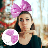 1 x RAW Customer Returns Lurrose Giant Bow Headband Large Bow Christmas Headband Xmas Cosplay Party Supplies for Women Purple  - RRP €15.0