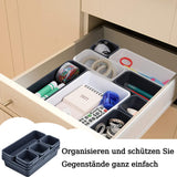 1 x Brand New Drawer Organizer, 8 Pieces Plastic Storage Drawer for Makeup, for Desk, Bathroom, Office, Utensils, Kitchen Storage, Black - RRP €22.8