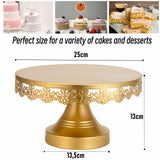 1 x RAW Customer Returns JUJOYBD Cake Plate with Base Gold - Cake Stand Vintage 25cm - Cake Stand Cake Plate Serving Plate for Presenting Cake Dessert Fruit - Table Decoration for New Year s Eve Party Birthday Wedding - RRP €24.0